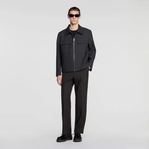 Straight zip-up jacket