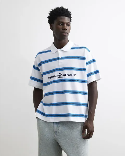 River Island Regular Fit Prolific Stripe Polo Shirt