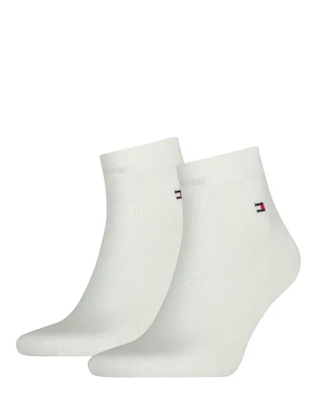 Tommy Hilfiger 2 Pack Cotton Rich Quarter Socks White