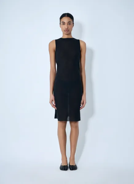 Sleeveless Mesh Midi Dress
