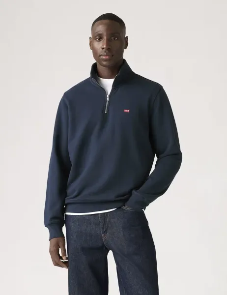 Levi's Levi's Regular Fit Pure Cotton Half Zip Sweatshirt Navy