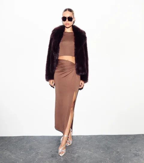 New Look Women's Mink Knot Waist Maxi Skirt