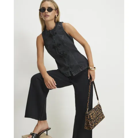 River Island Petite Denim Stretch Waistcoat