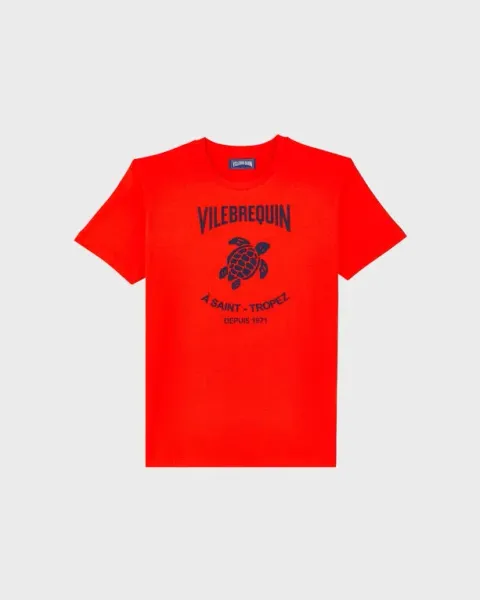 Vilebrequin Men Cotton T-shirt Embossed Vilebrequin Logo