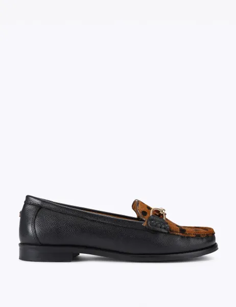 Kurt Geiger Marnie Leather Hair On Loafers Black