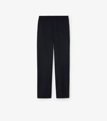 Wool Flannel Track Pants in Navy