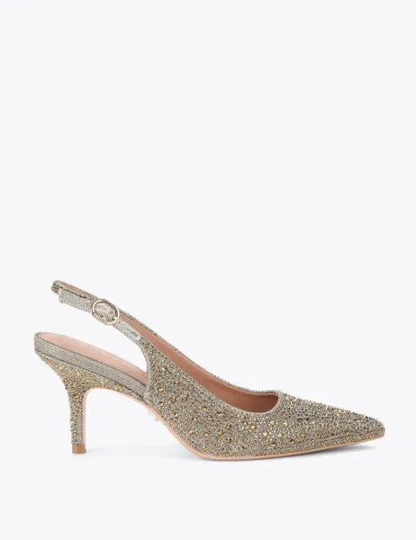 Carvela Sparkle Stiletto Heel Slingback Shoes Gold
