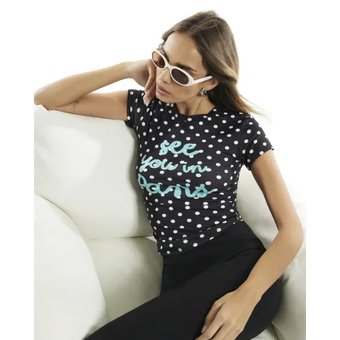 River Island See You In Paris Short Sleeve T-Shirt