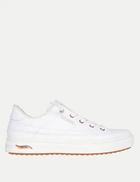 Skechers Wide Fit Arcade Meet Ya There Wide Fit Trainers White
