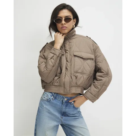 River Island Quilted Bomber Jacket