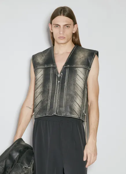 Harper Emboss Vintage Leather Vest