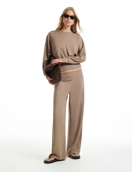 River Island Slim Fit Trousers Chocolate