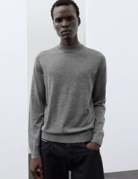 Autograph Pure Extra Fine Merino Wool Performance Jumper Medium Grey