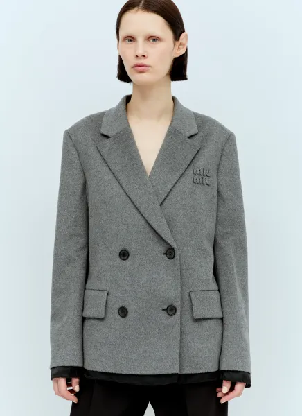 Raw-Trims Wool Blazer
