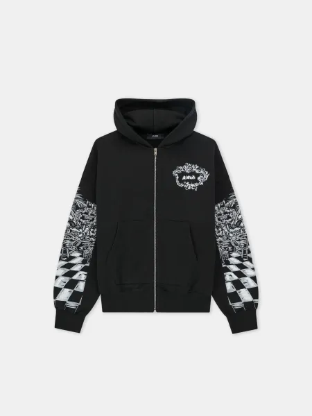 CHATEAU SKETCH ZIP HOODIE - Black