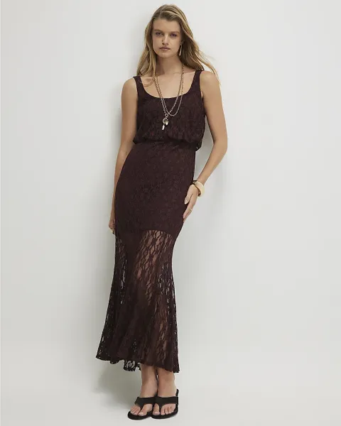 River Island Lace Sleeveless Maxi Dress
