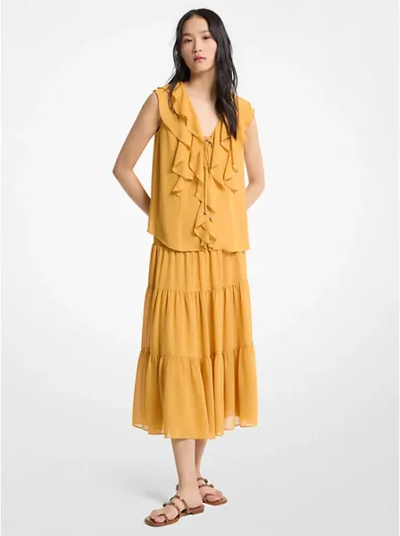 Ruffled Georgette Blouse