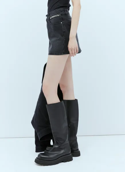 Falabella Chain Denim Mini Skirt