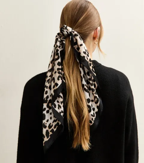 Brown Leopard Print Scarf Hair Band