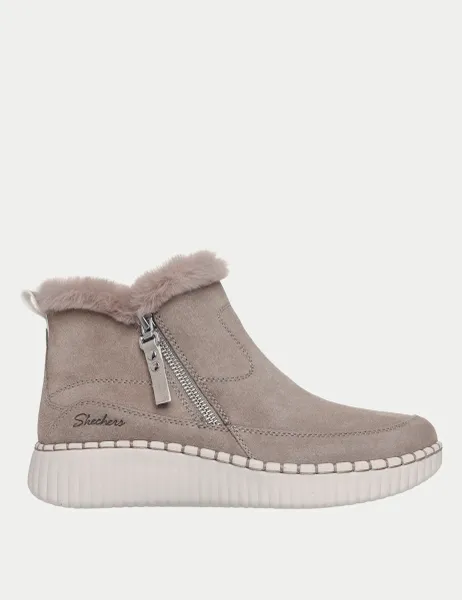 Skechers Wilshire Blvd Suede Ankle Boots Taupe