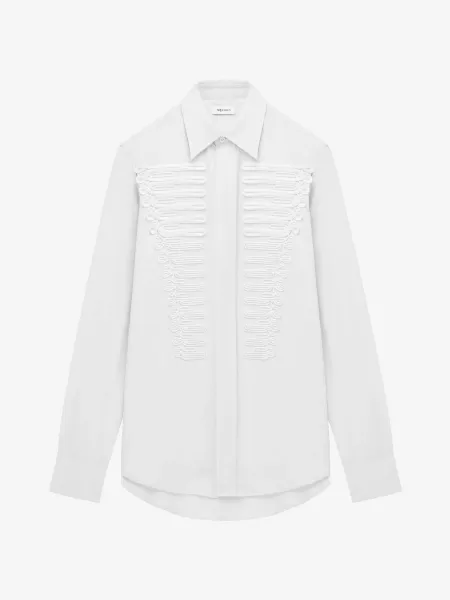 Frogging Detail Poplin Shirt