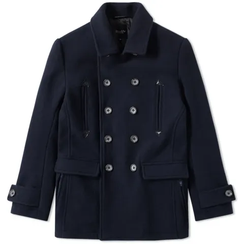 Vanquish Black Heavy Melton Peacoat