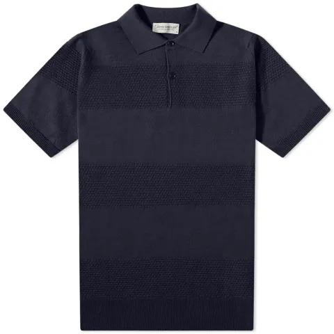 Textured Stripe Knit Polo
