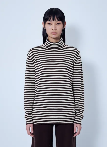 Max Mara Striped Turtleneck Sweater