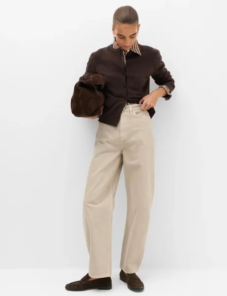 Marks & Spencer High Waisted Balloon Leg Jeans Stone