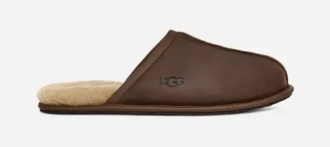 Scuff for Men, Leather/Polyester/Wool