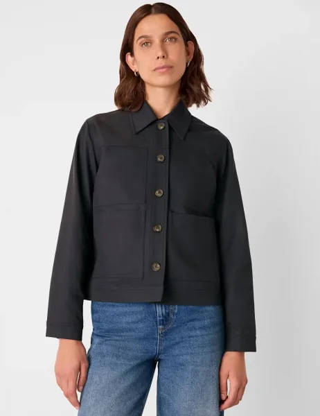 Whistles Mia Cotton Blend Utility Jacket