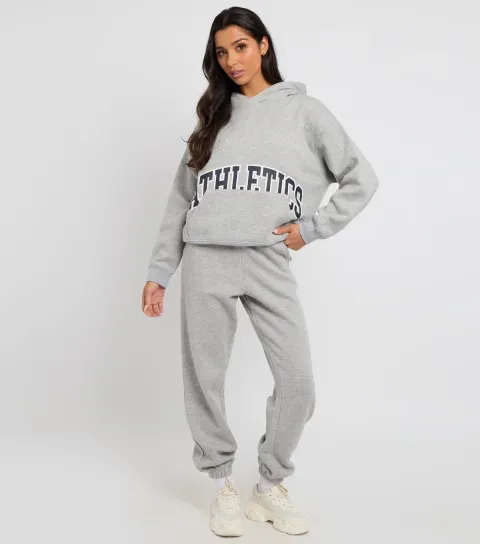 Women's Grey Cuffed Marl Joggers