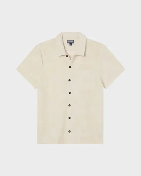 Vilebrequin Men Terry Bowling Shirt Starfish Jacquard
