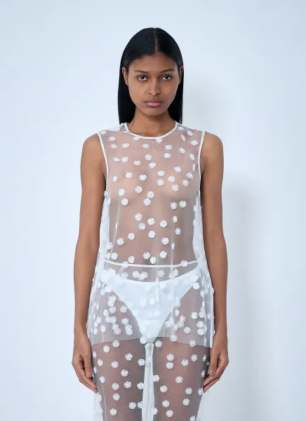 Embroidered Sheer Overlay Dress