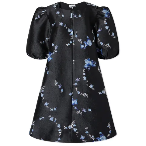 3D Jacquard A-shaped Zip Mini Dress