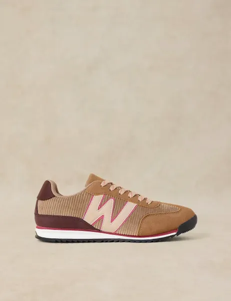 White Stuff Suede and Cord Trainers Natural Mix