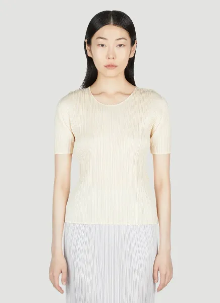 Pleated U-Neck Top