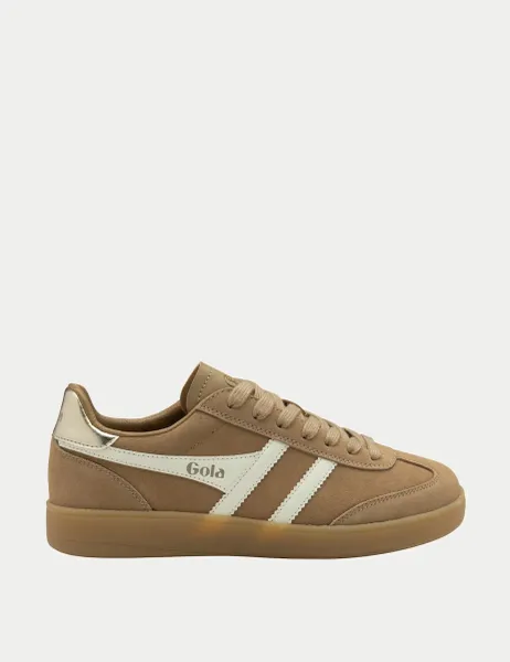 Gola Viper Suede Colour Block Trainers Light Brown