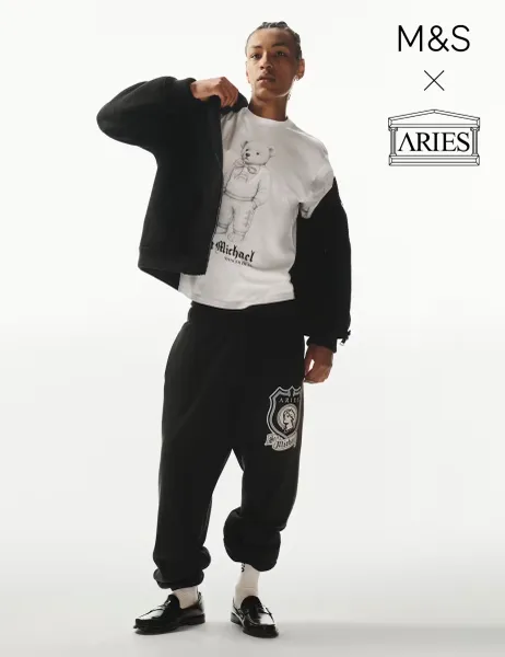 M&S x Aries Fleece Reversible Jacket Black