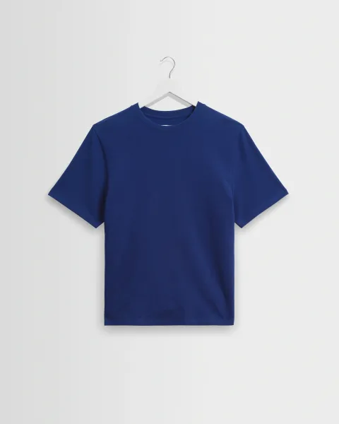 Dean - Cobalt Blue Textured Organic Cotton t-Shirt