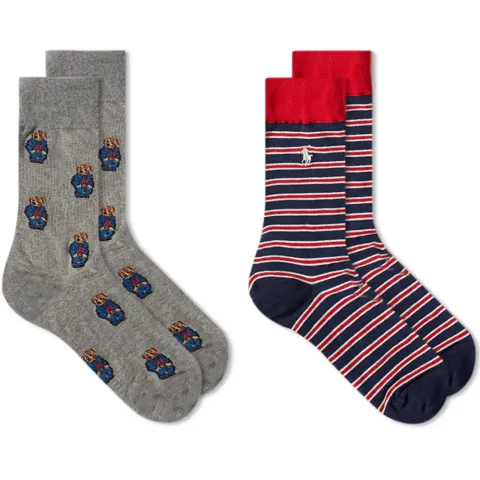All Over Bear Print Sock - 2 Pack