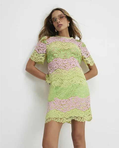 River Island Colour Block Lace Top