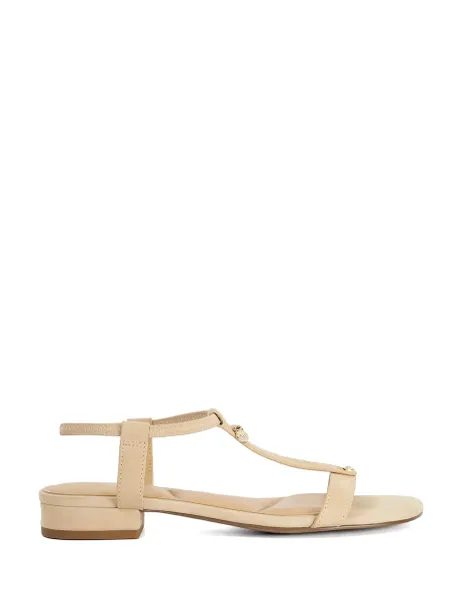 Dune London Leather T Bar Block Heel Sandals