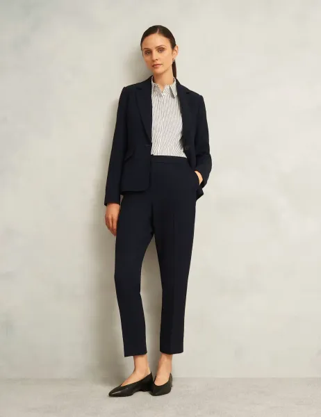 Hobbs Slim Fit Ankle Grazer Trousers Navy