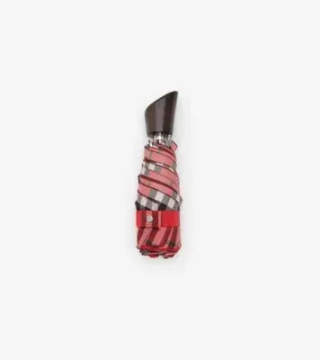 Check Folding Umbrella in Post red