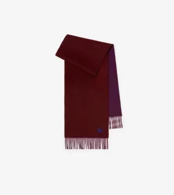 Reversible Cashmere Scarf in Oxblood red/pansy purple