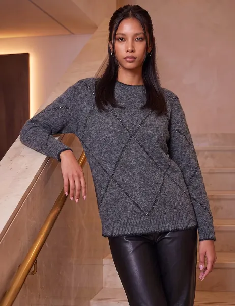 Roman Sparkly Jumper Dark Grey