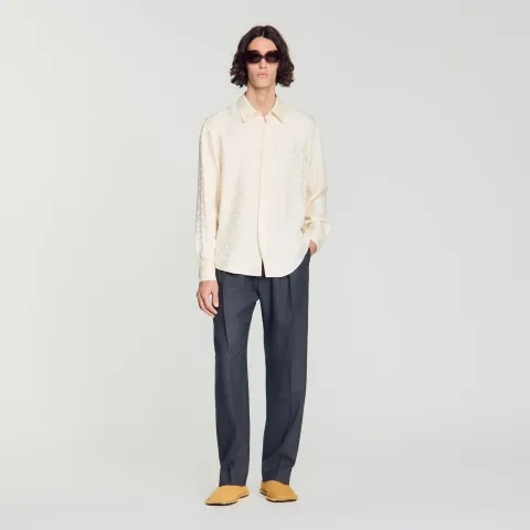 SANDRO Square Cross loose-fit shirt