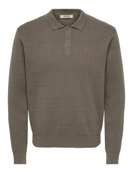 Only & Sons Pure Cotton Textured Polo Shirt