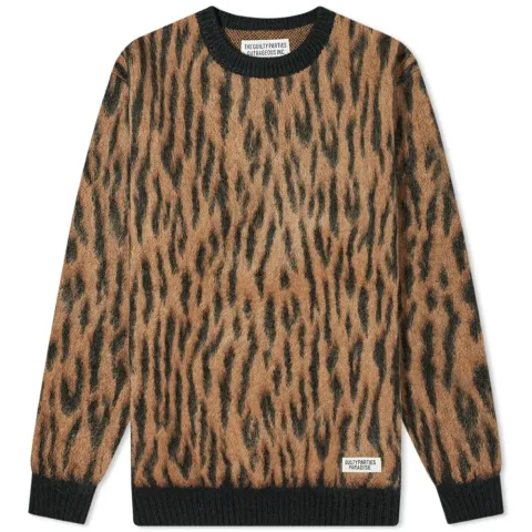 Leopard Mohair Crew Sweater